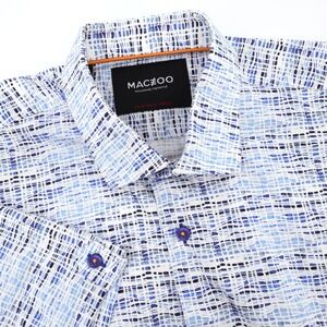Maceoo Short Sleeve Button Down Shirt Italian Digital Fabrics Mens Size 5 XL